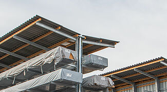 Scaffale cantilever con tetto - Stoccaggio sicuro