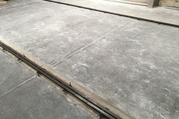 rails in a warehouse