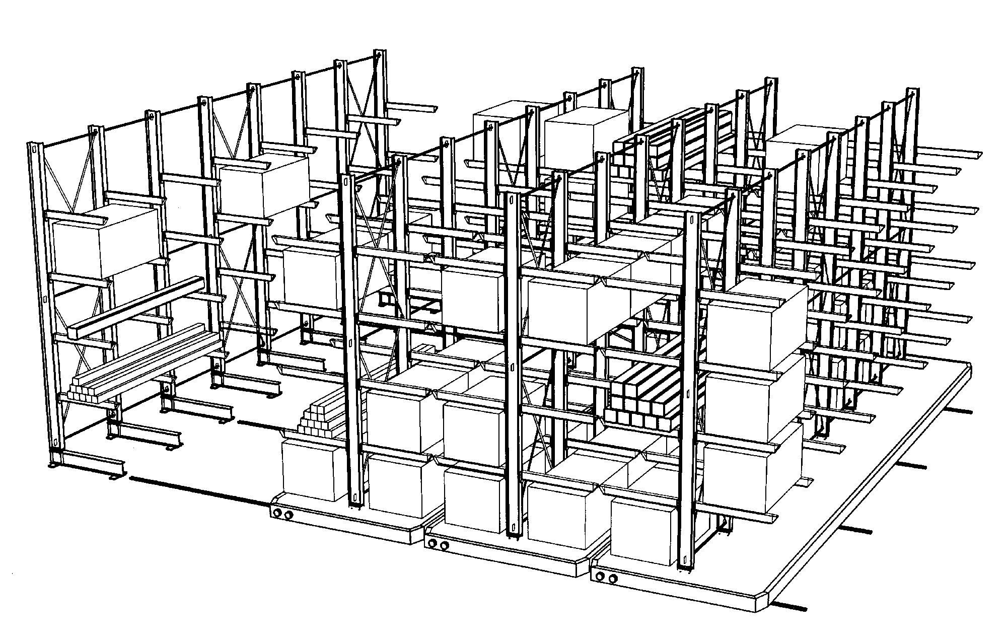 Mobile cantilever racking